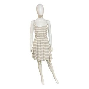 LC Lauren Conrad Beige Striped Challis Dress, 6
